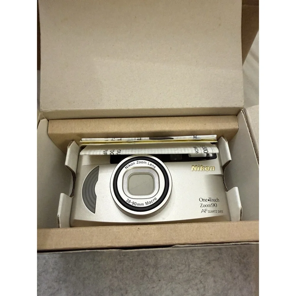 Nikon One Touch Zoom 90 AF Quartz Date 35MM Tested Film Camera In Original Box